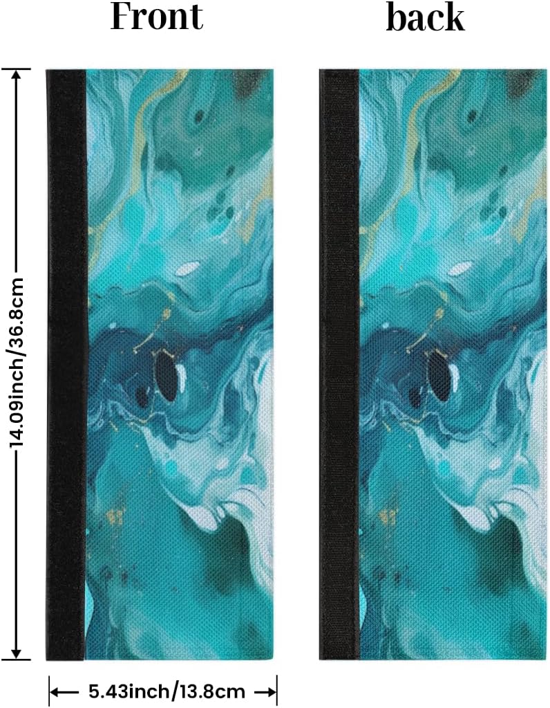 DXTKWL Teal Green Marble Print Refrigerator Door Handle Covers Set of 2 Kitchen Appliance Handle Covers Protector for Fridge Microwave Stove Oven Dishwasher - Image 1